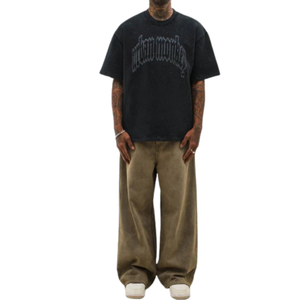 เสื้อยืดผู้ชายสีดำโอปซิเดียน ทรงหลวม ผ้าฝ้าย 100% สไตล์วินเทจ ลำลอง สตรีทแวร์ เนื้อผ้านุ่ม ระบายอากาศดี เหมาะสำหรับใส่ในชีวิตประจำวันในเมือง - Product Image 4