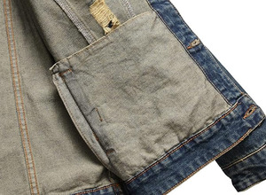 Chaqueta vaquera delgada desgastada para hombre Chaqueta vaquera superior para hombre Chaqueta vaquera Vintage para hombre - Product Image 4