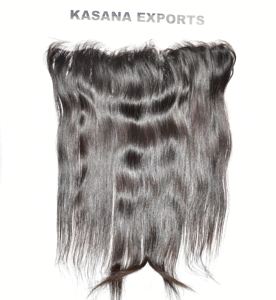 Indio recto 13*4 Frontal sin procesar cutícula alineada Color Natural cabello negro tejido Color Natural negro mujeres cabello humano - Product Image 3