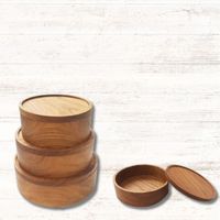 Fiambrera Bento japonesa de tres niveles de alta calidad con tapa de bambú Contenedor de alimentos para microondas El mejor precio de Indonesia
