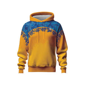 Sweat à capuche à manches longues personnalisé pour vêtements de sport respirant imprimé par sublimation avec poche kangourou et cordon de serrage - Product Image 2