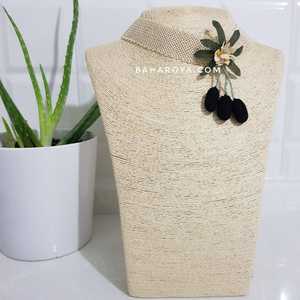 İğne Oyası Tasma Zeytin Kolye Collier pendentif mode - Product Image 1