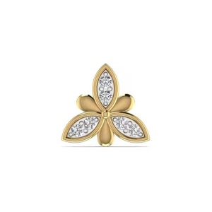 Joyería de cuerpo fino de oro de 14KT para mujer, nuevo diseño, forma de flor, Nosepin con 0,08 CT Real Diamond Trillion Pressing Style para regalos - Product Image 1