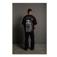 T-shirts en coton tricoté 100 % pour hommes, style streetwear oversize, grandes tailles, logo personnalisé imprimé, impression numérique, écologiques