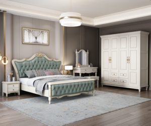 European Tufted Faux Leather Upholstered King Size Bed Wood <b>Frame</b> Soft Bed Design Style - Product Image 2