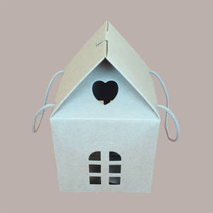 5 cajas de regalo de Navidad de cartón marrón de 1kg de altura Panettone House 200x200H180mm con cordones - Product Image 3