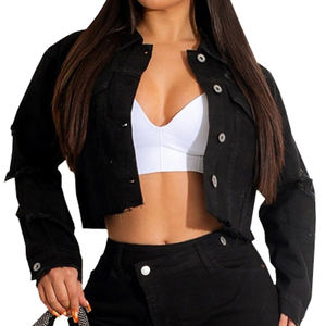 Offre Spéciale veste en jean pour femmes Patch personnalisé vestes en jean sur mesure pour les femmes vestes élégantes Demin - Product Image 6