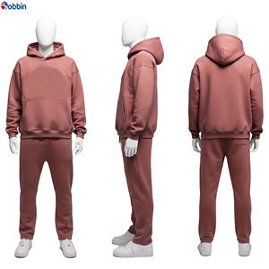 ชุดลำลองผู้ชายแบบสองชิ้น เสื้อฮู้ดและกางเกงจ็อกเกอร์ สกรีนโลโก้ได้ ชุดใหม่ เสื้อพูลโอเวอร์และกางเกงสเวตแพนท์ พร้อมลายพิมพ์นูน ชุดวอร์มผู้ชาย - Product Image 1