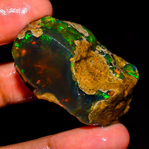 Piedra preciosa áspera de ópalo etíope, piedra preciosa suelta, Ópalo de fuego múltiple, piedra preciosa de ópalo natural, Ópalo etíope crudo, 118,5 Ct. - Product Image 3