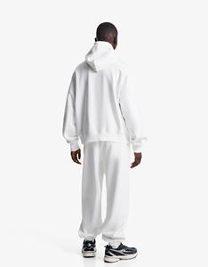 Sweat à capuche écologique d'hiver de haute qualité pour hommes sur mesure pour pull de couleur blanche avec poche 100% sweat à capuche en molleton de coton - Product Image 2