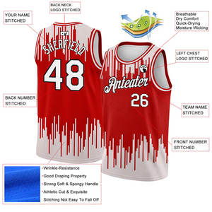 Maillot de basket-ball unisexe personnalisé imprimé par sublimation avec des caractéristiques respirantes à séchage rapide, vêtements de sport légers en polyester - Product Image 5
