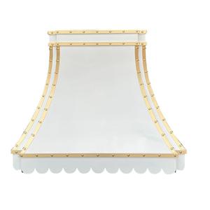 Cubierta de Campana Extractora de Cocina Montada en la Pared, Hecha a Mano, de Acero Inoxidable y Latón de Alta Calidad, con Remaches y Acabado Personalizado - Product Image 1