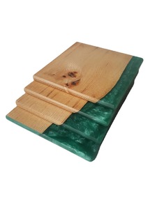 Sous-verres de service à thé de style classique Tapis de thé en résine époxy et bois d'acacia Vaisselle payée Sous-verres pour la maison et la cuisine - Product Image 3