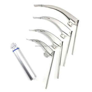 Ensemble laryngoscope à 4 lames à fibre optique McCoy Flexi Tip Instrument chirurgical de diagnostic ORL en acier inoxydable certifié CE OEM - Product Image 5