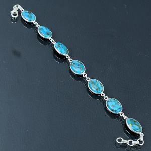 Turquesa rodio Spinner pulsera 925 plata esterlina piedra preciosa ajustable diciembre piedra natal joyería hecha a mano Regalo boda - Product Image 4