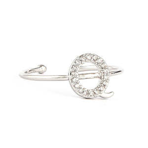 Anillo de Dedo con Letras del Alfabeto para Mujer - Plata - Plateado - Product Image 1