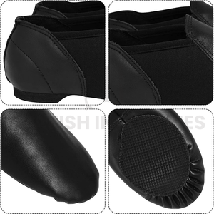 Nouvelle semelle en peau de vache noire côté noir en caoutchouc hommes et femmes chaussures de danse jazz chaussures souples en gros - Product Image 6