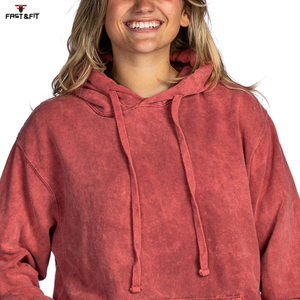 Sudadera con Capucha de Invierno para Mujer, Tejida, de Alta Calidad, con Lavado Ácido, Antiarrugas, Transpirable, Ligera, con Logotipo Frontal - Product Image 6