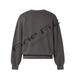 Sweat-shirt unisexe en molleton de coton mélangé, uni, à col ras du cou et à manches longues, coupe régulière, tendance hiver - Product Image 4