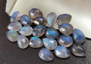 Natural Labradorite Pear <b>Rose</b> Cut Faceted <b>Top</b> Quality 5x7mm <b>Top</b> Quality - Labradorite Pear <b>Rose</b> Cut Faceted - Product Image 4