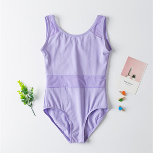 Vente en gros de vêtements de danse d'entraînement de haute qualité pour enfants vêtements de danse en maille de coton et d'élasthanne justaucorps de ballet pour filles - Product Image 3