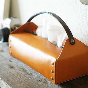 Boîtes à mouchoirs en cuir vintage rectangulaires de grande taille, de haute qualité et anti-humidité, pour un usage quotidien - Product Image 2