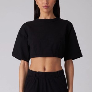 100% Cotton <b>Acid</b> Wash Cropped T-Shirt for Women Vintage Sexy Crewneck <b>Drop</b> Shoulder Design XXS Baby Tee Crop Top for Sexy Look - Product Image 5