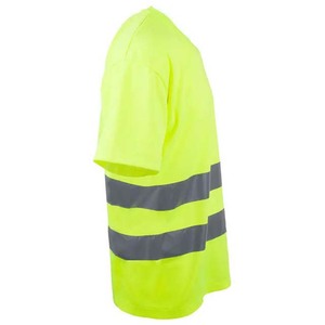 Camiseta Reflectante de Alta Visibilidad para Hombre, Ropa de Trabajo de Poliéster, Amarillo Verde, Cuello Redondo - Product Image 3