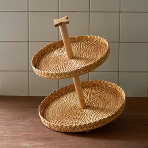 Présentoirs pour desserts en rotin naturel tressé à la main support en osier pour gâteaux et cupcakes d'usine - Product Image 6
