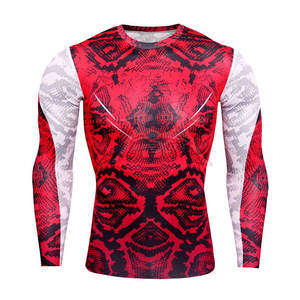 เสื้อรัชการ์ด MMA สำหรับผู้ชายแขนยาวพิมพ์ลายสีสันสดใส - Product Image 1