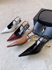 Tacones de Punta con Tira Trasera de Cuero Patentado GUERMANTES, Tacones Altos de 95 mm, Diseño Personalizado - Product Image 3