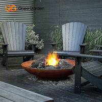 Grand bol à feu rond en acier corten Conception simple Brasero portable pour le chauffage extérieur Foyer utilisant du bois de chauffage