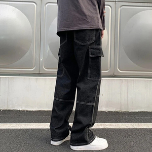 Pantalones vaqueros holgados rectos personalizados para hombre y mujer, pantalones vaqueros holgados para hombre y mujer, pantalones vaqueros informales de moda con múltiples bolsillos, pantalones Cargo para hombre 2025 - Product Image 6