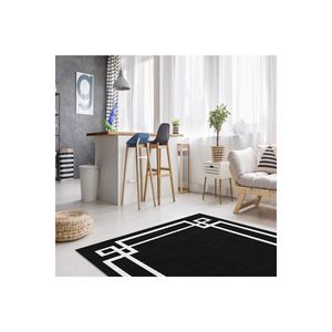 Alfombra abstracta hecha a mano de Jacquard, alfombra Rectangular de Material de poliéster con detalle de marco negro impreso Digital para sala de estar, dormitorio grande - Product Image 2