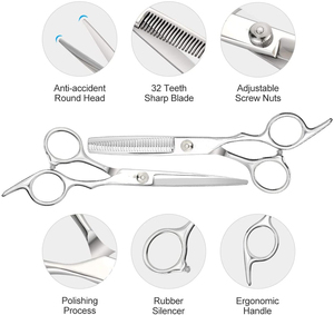 Juego de Herramientas de Peluquería Profesional al por Mayor, Tijeras de Dientes sin Rastro, Tijeras Planas de Platino para Estilistas, para Salón de Belleza - Product Image 6