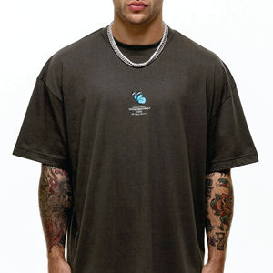 Premium Quality 280 GSM <b>Thick</b> Cotton Boxy-fit <b>T</b>-<b>shirt</b> With Small Custom Printed Design Luxury Mens <b>T</b>-<b>shirts</b> - Product Image 1