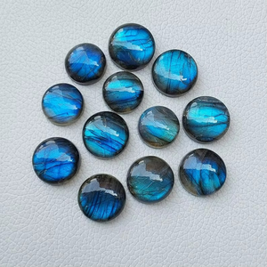 Labradorite bleue, forme ronde, cabochon, pierre précieuse de labradorite en vrac, prix de gros, forme ronde, pierre précieuse en vrac, prix de gros - Product Image 5