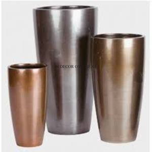 Fiestas de bodas y villas decorativas de alto grado chapadas en oro textura elegante única maceta de forma redonda de Metal de calidad Superior - Product Image 3