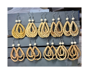 ต่างหูหวายทรงกลมแนววินเทจต่างหูหวายทำมือสวยงามน้ำหนักเบาเครื่องประดับแฟชั่นทันสมัยสำหรับโรงงานข้อเสนอพิเศษ - Product Image 6