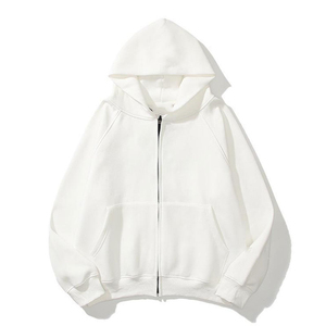 Vente en gros en détresse 480 500gsm français éponge double couche poids lourd solide pull à capuche fermeture éclair en détresse Vintage à capuche - Product Image 4