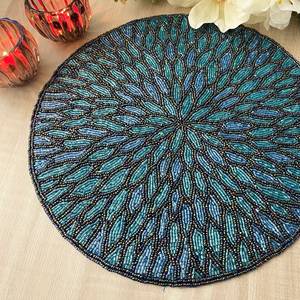 Beaded <b>coaster</b> Mats Woven <b>Placemat</b> Table <b>Christmas</b> <b>Placemats</b> Round <b>Placemats</b> - Product Image 4