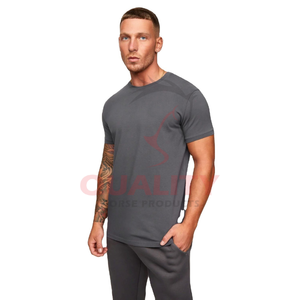 Camiseta de manga corta ajustada para hombre, tela ligera elástica de algodón 100%, ideal para ropa de calle, actividades de gimnasio, precio - Product Image 4