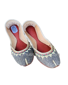 Khussa de hilo gris informal para mujer, ropa informal bordada - Product Image 1