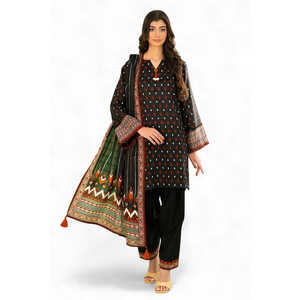 ชุดคัตตาร์พิมพ์ลาย 3 ชิ้นสำหรับผู้หญิง พร้อมผ้าคลุมไหล่ รุ่น WNS-52040 - Product Image 1