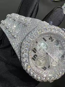 VVS Moissanite Diamond Montre pour homme Mouvement mécanique Bracelet en acier Montre-bracelet résistante à l'eau pour vêtements de sport et d'affaires - Product Image 5