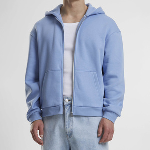 Sweat à capuche zippé surdimensionné à la mode confortable pour hommes manches longues 100% coton doux avec broderie de logo personnalisée et impression numérique - Product Image 1