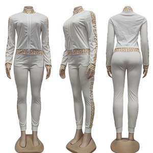 2022 dernière conception personnalisable femmes Jogging survêtement tissu éponge exclusif fermeture éclair avant Logo femmes sport survêtement - Product Image 6