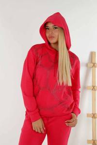 2025 <b>Women</b> Solid Rhinestone Embroidery Knitted Fleece Breathable Tracksuit Jogging Running Wear Long Sleeve Hoodie <b>Sweatpants</b> - Product Image 2