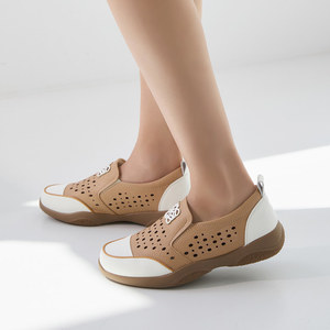 [JSHOE] Zapatos de Mujer de Piel Vacuna con Tacón Bajo de 4 cm, Cómodos y Casuales para Caminar - Product Image 3
