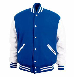 Vestes de baseball en coton bon marché en gros |   Vêtements d'étudiant universitaire personnalisés avec logo frontal imperméable en patchwork de marque - Product Image 3